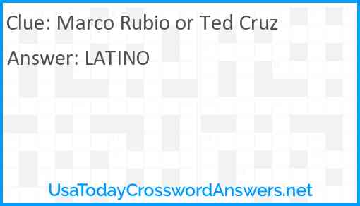 Marco Rubio or Ted Cruz Answer