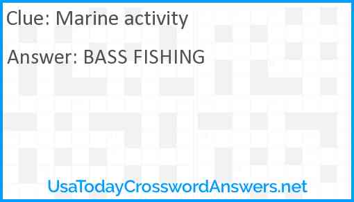 Marine activity Answer
