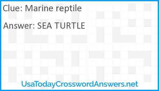 Marine reptile Answer