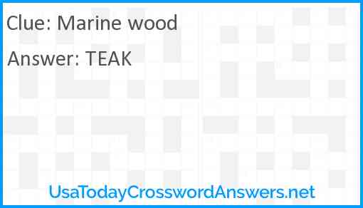 Marine wood Answer