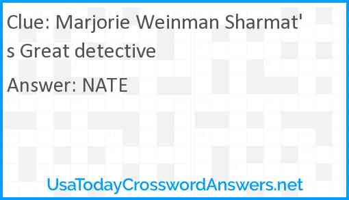 Marjorie Weinman Sharmat's Great detective Answer