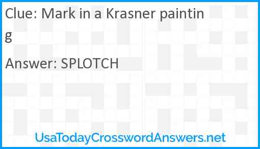 Mark in a Krasner painting Answer