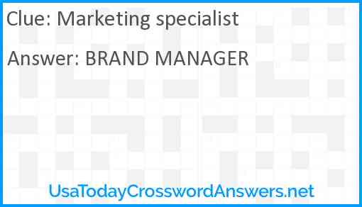 Marketing specialist Answer