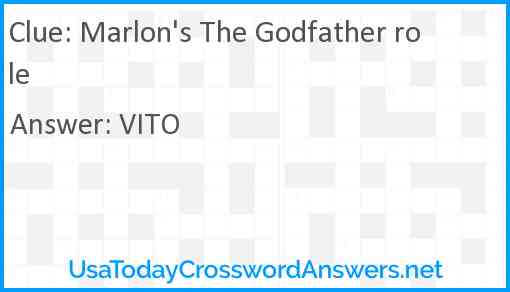 Marlon's The Godfather role Answer