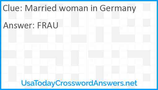 Married woman in Germany Answer