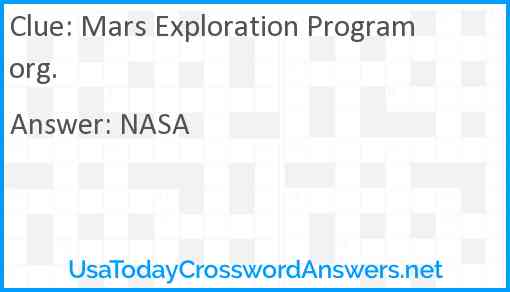 Mars Exploration Program org. Answer