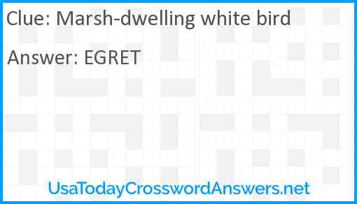 Marsh-dwelling white bird Answer