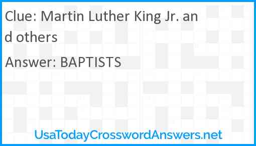 Martin Luther King Jr. and others Answer