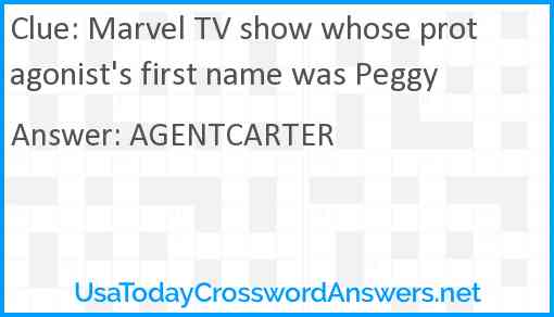 Marvel TV show whose protagonist's first name was Peggy Answer
