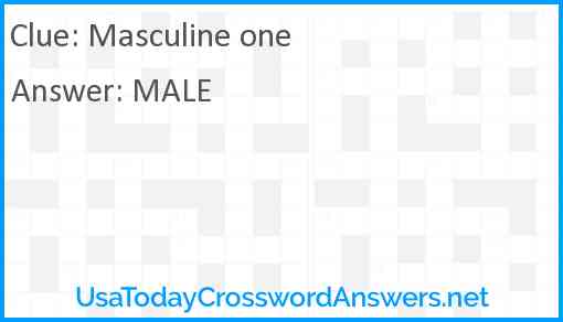 Masculine one Answer