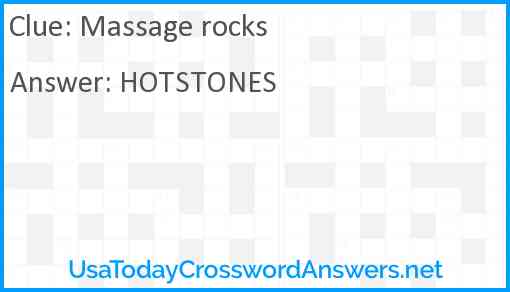 Massage rocks Answer