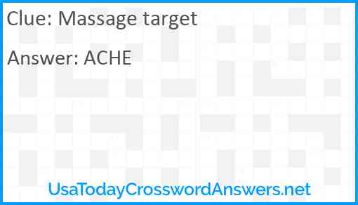 Massage target Answer
