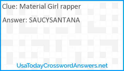Material Girl rapper Answer