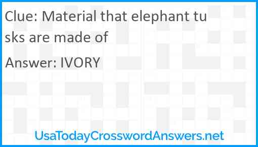 Material that elephant tusks are made of Answer