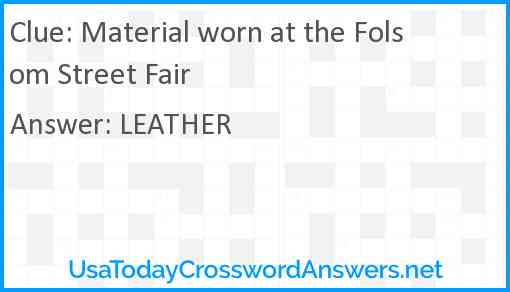 Material worn at the Folsom Street Fair Answer