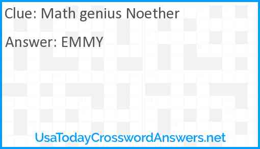 Math genius Noether Answer