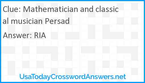 Mathematician and classical musician Persad Answer