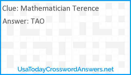 Mathematician Terence Answer