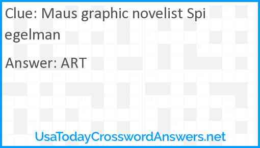 Maus graphic novelist Spiegelman Answer