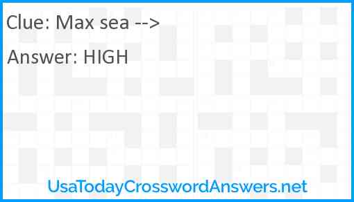 Max sea --> Answer
