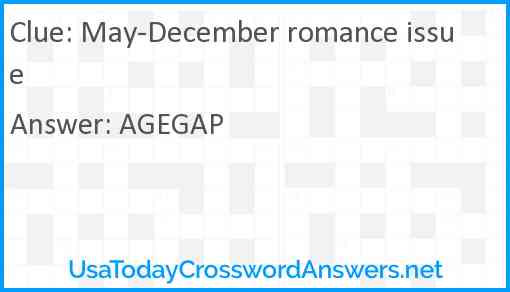 May-December romance issue Answer