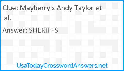 Mayberry's Andy Taylor et al. Answer