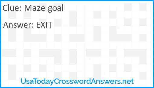 Maze goal Answer