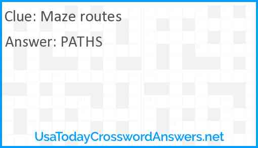 Maze routes Answer