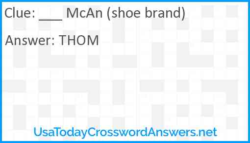 ___ McAn (shoe brand) Answer