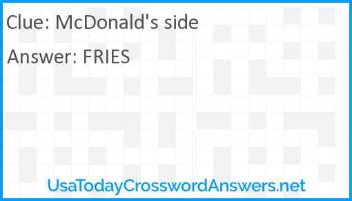 McDonald's side Answer