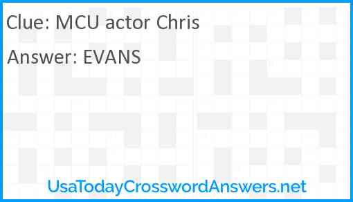 MCU actor Chris Answer