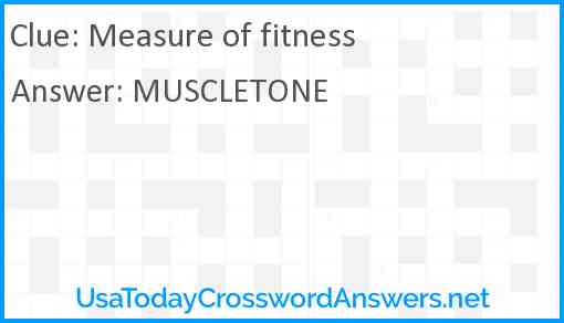Measure of fitness Answer