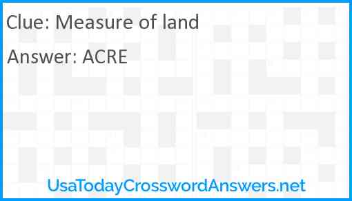 Measure of land Answer