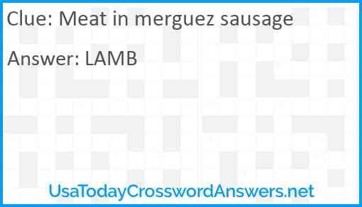 Meat in merguez sausage Answer