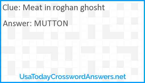 Meat in roghan ghosht Answer