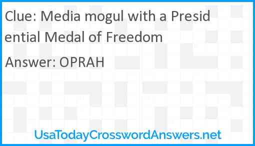 Media mogul with a Presidential Medal of Freedom Answer