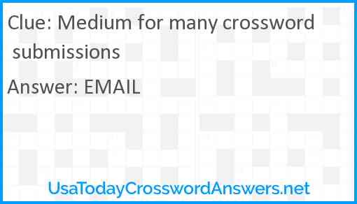 Medium for many crossword submissions Answer