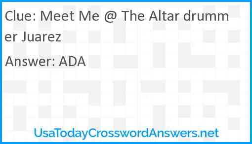 Meet Me @ The Altar drummer Juarez Answer