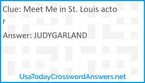 Meet Me in St. Louis actor Answer