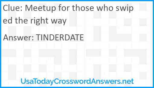 Meetup for those who swiped the right way Answer