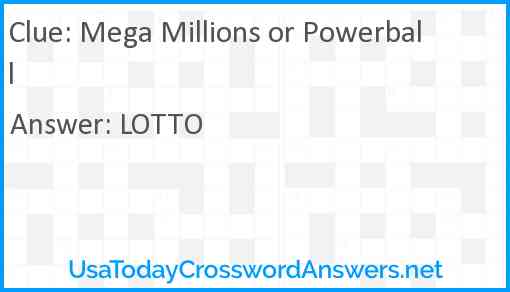 Mega Millions or Powerball Answer