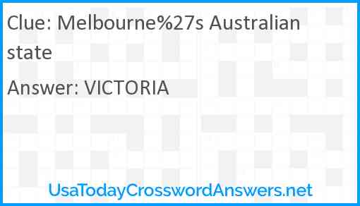 Melbourne%27s Australian state Answer