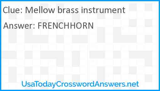 Mellow brass instrument Answer