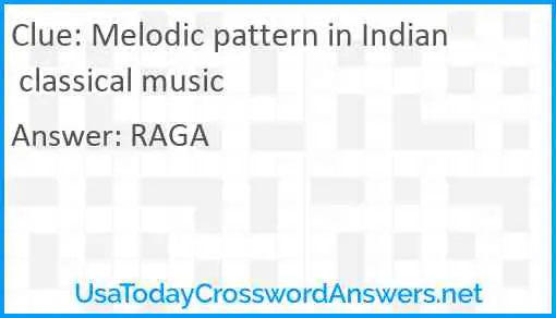 Melodic pattern in Indian classical music Answer