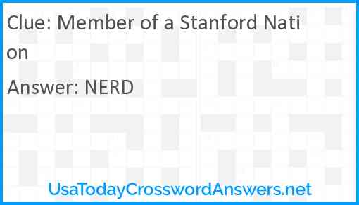 Member of a Stanford Nation Answer