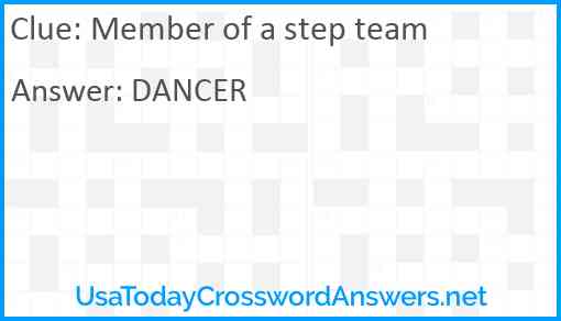 Member of a step team Answer