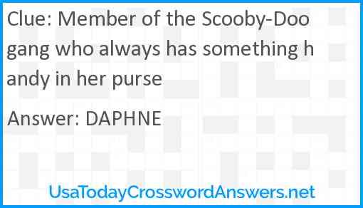 Member of the Scooby-Doo gang who always has something handy in her purse Answer