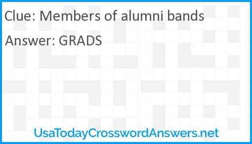 Members of alumni bands Answer