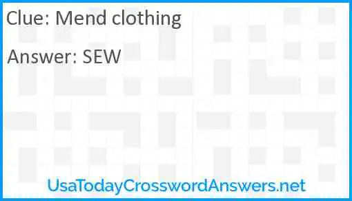 Mend clothing Answer