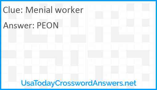 Menial worker Answer